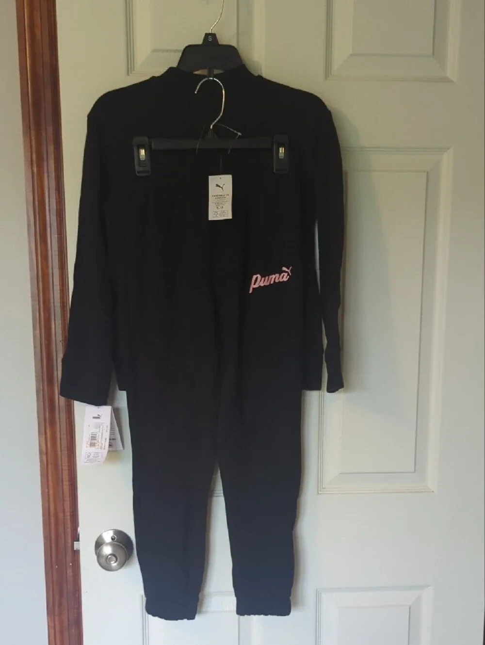 Puma Kids Black and Pink Track Jacket & Pants Set